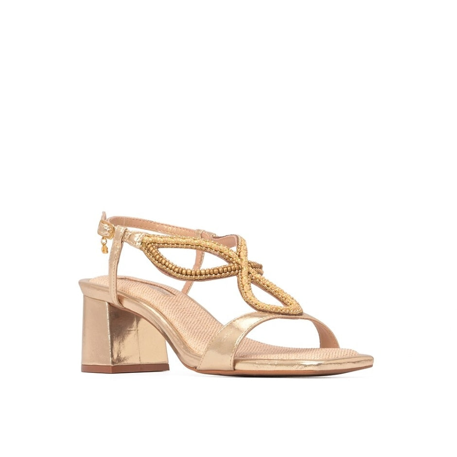 Sandália com Bordado Artesanal Gold - Image 2