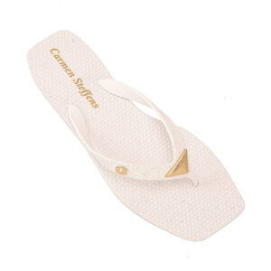 Chinelo Branco com Metal Triângulo Carmen Steffens