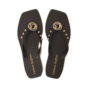 Chinelo com Metais Preto