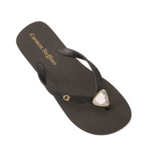 Chinelo Preto com Pedra Cristal