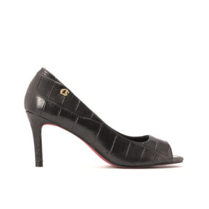 Peep Toe Preto com Metal Personalizado