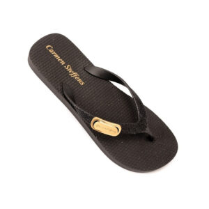 Chinelo com Metal Personalizado Preto