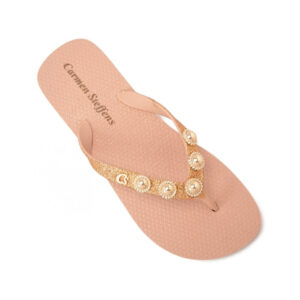 Chinelo com Metais Rosé