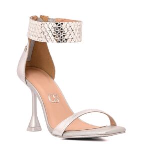 Sandália Prata Espelhada Salto Taça