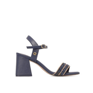 Sandália com Bordado Artesanal Azul Dives