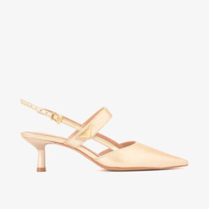 Scarpin Estilo Slingback com Metais Ouro