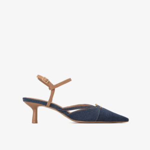 Scarpin Slingback com Metal CS Denim Luxe