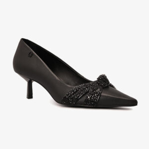 Scarpin Preto com Bordado de Cristais