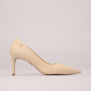 Scarpin com Metal Personalizado Bege Manteiga