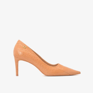 Scarpin Marrom Mostarda com Metal Personalizado