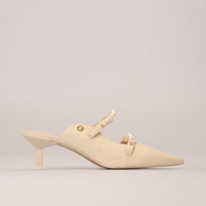 Mule com Perolas Off-White Vanilla