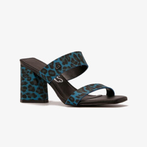 Tamanco Estampado com Salto Geométrico