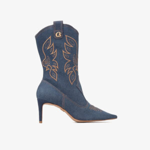 Bota com Bordado Denim Luxe