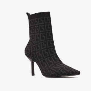 Bota Knitted Preta com Monograma Geométrico CS