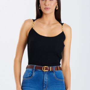 Cinto Conjunto Fivela Passante e Ponteira Marrom Whisky