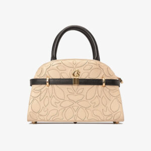 Bolsa com Detalhes em Laser Bege Manteiga