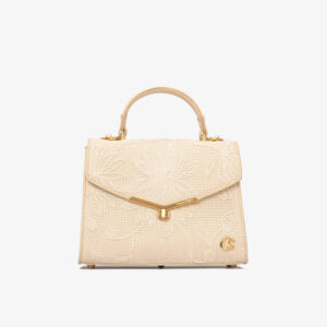 Bolsa com Detalhes Artesanais Bege Manteiga