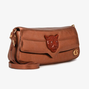 Bolsa Cobre com Metal de Leopardo