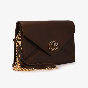 Bolsa Envelope Marrom Madeira