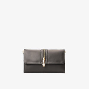 Bolsa Carteira com Detalhe em Zíper Preta