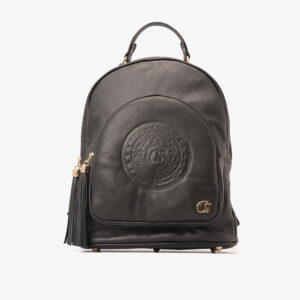 Mochila de Couro com Brasão Cs Preta
