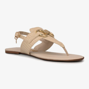 Sandália Rasteira Off-white Bridão Dourado