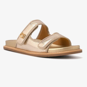 Papete de Velcro em Couro Dourada