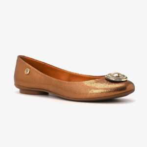 Sapatilha Bronze com Enfeite Boho