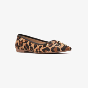Sapatilha Animal Print com Aplicação Enfeites Esferas