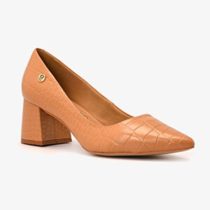 Scarpin Salto Bloco Croco