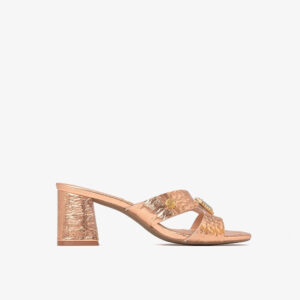 Tamanco com Enfeite Cristal Rose Gold