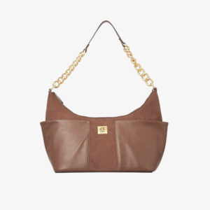 Bolsa de Ombro com Bolsos Laterais Marrom