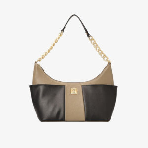 Bolsa de Ombro com Bolsos Laterais Cinza Nevoa
