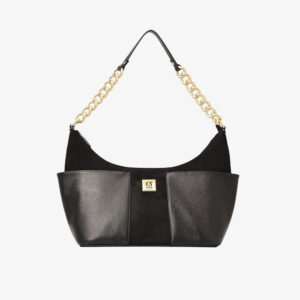 Bolsa de Ombro com Bolsos Laterais Preta
