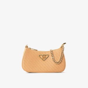 Bolsa Luna Pequena em Tressê Bege