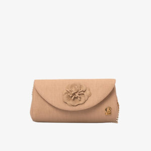 Bolsa Carteira com Flor Nude Amêndoa
