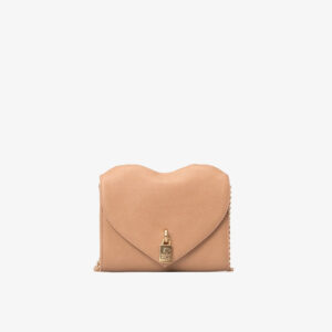 Bolsa de Coração com Alça de Corrente Bege