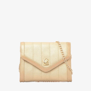Bolsa Transversal Vivi em Couro Ouro