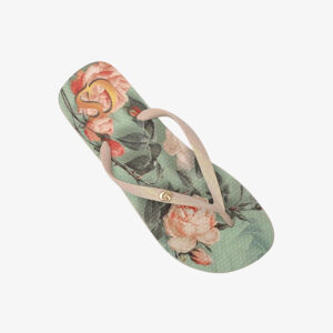 Chinelo Estampado com Tiras Off-white