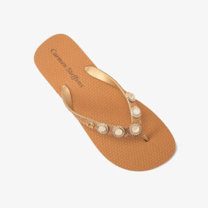 Chinelo com Metais Dourado R015611