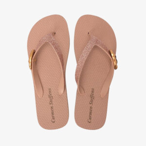 Chinelo com Metal Orgânico com Pedra