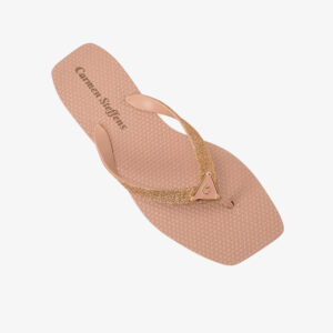 Chinelo Rose com Metal Cs Triângulo