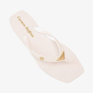 Chinelo Branco com Metal Triângulo Carmen Steffens