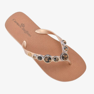 Chinelo Dourado Pedraria