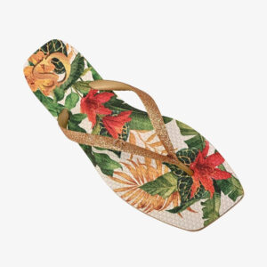 Chinelo Estampa com Tiras de Brilho