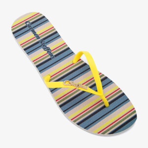 Chinelo Flat Amarelo Listras
