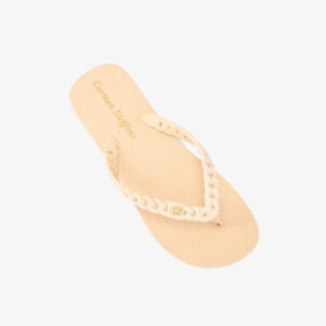 Chinelo com Corrente e Glitter Manteiga