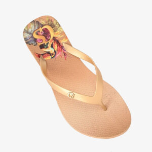 Chinelo Cs Dourado Estampado
