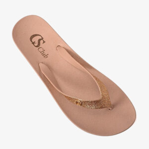 Chinelo Rosé Tiras de Glitter