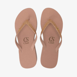Chinelo Anabela com Glitter Rosé